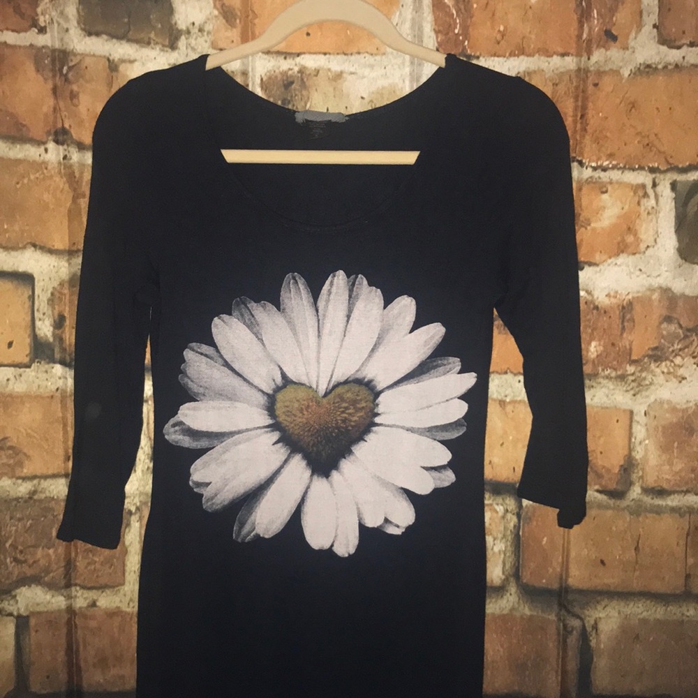 BLACK HEART FLOWER COTTON DRESS SIZE SMALL